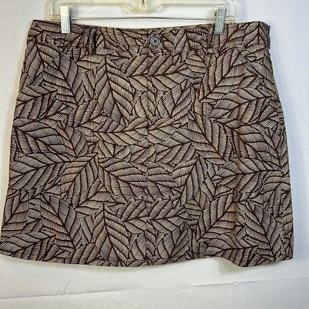 White Stag Skorts Size 14 New Tropical Brown &  Beige Front Pockets & Belt Loops